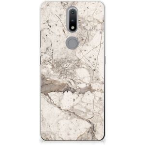 Nokia 2.4 TPU Siliconen Hoesje Marmer Beige