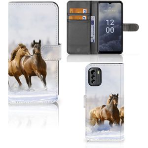 Nokia G60 Telefoonhoesje met Pasjes Paarden