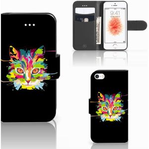 Apple iPhone 5 | 5s | SE Leuk Hoesje Cat Color