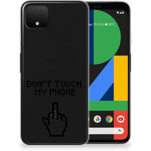 Google Pixel 4 XL Silicone-hoesje Finger Don't Touch My Phone