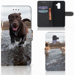 Samsung Galaxy A6 Plus 2018 Telefoonhoesje met Pasjes Honden Labrador