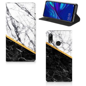 Huawei P Smart (2019) Standcase Marmer Wit Zwart - Origineel Cadeau Man