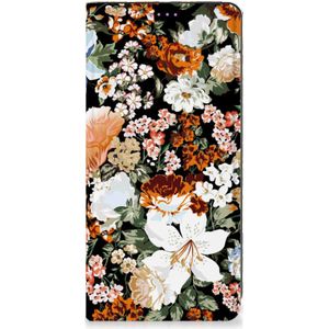 Smart Cover voor Xiaomi Redmi Note 13 Pro Plus Dark Flowers