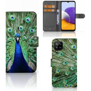 Samsung Galaxy A22 4G | M22 Telefoonhoesje met Pasjes Pauw