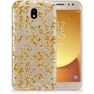 Samsung Galaxy J5 2017 TPU Case Gouden Bloemen