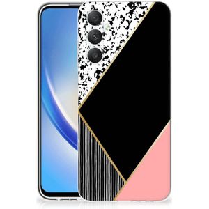 Samsung Galaxy A05S TPU Hoesje Zwart Roze Vormen