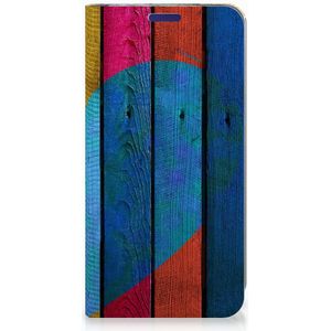 Samsung Galaxy S10e Book Wallet Case Wood Heart - Cadeau voor je Vriend