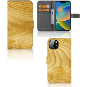 iPhone 14 Plus Book Style Case Licht Hout