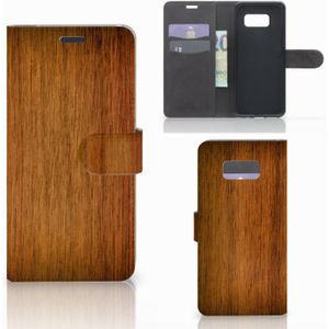 Samsung Galaxy S8 Plus Book Style Case Donker Hout