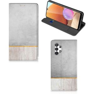 Samsung Galaxy A32 4G | A32 5G Enterprise Editie Book Wallet Case Wood Concrete