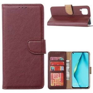 Wallet Case Huawei P40 Lite Wijnrood met Pasjeshouder