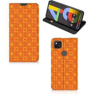 Google Pixel 4a Hoesje met Magneet Batik Oranje