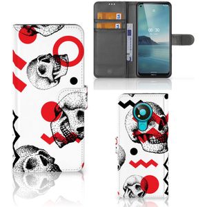 Telefoonhoesje met Naam Nokia 3.4 Skull Red