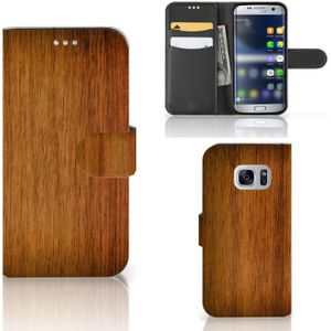 Samsung Galaxy S7 Book Style Case Donker Hout