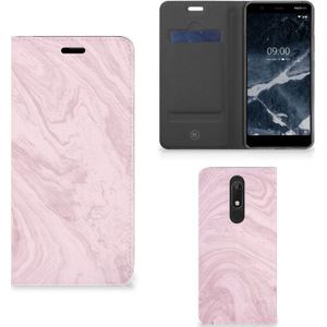 Nokia 5.1 (2018) Standcase Marble Pink - Origineel Cadeau Vriendin