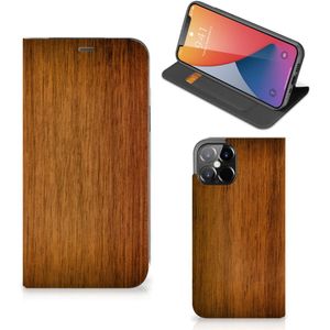 iPhone 12 Pro Max Book Wallet Case Donker Hout