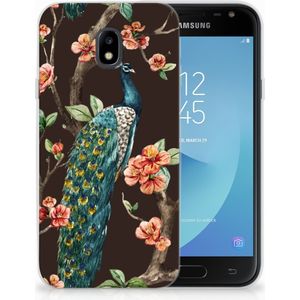 Samsung Galaxy J3 2017 TPU Hoesje Pauw met Bloemen