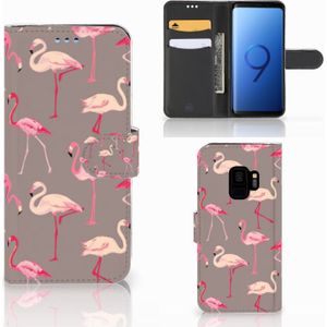 Samsung Galaxy S9 Telefoonhoesje met Pasjes Flamingo