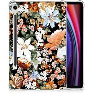 Siliconen Hoesje voor Samsung Galaxy Tab S9 Dark Flowers