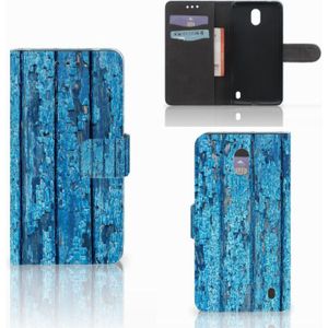 Nokia 2 Book Style Case Wood Blue