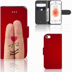 Apple iPhone 5 | 5s | SE Wallet Case met Pasjes Liefde - Origineel Romantisch Cadeau