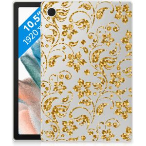 Samsung Galaxy Tab A8 2021/2022 Siliconen Hoesje Gouden Bloemen