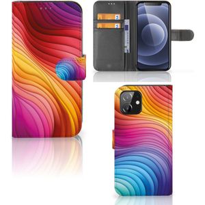 Book Case voor iPhone 12 | 12 Pro (6.1") Regenboog