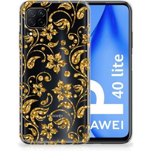 Huawei P40 Lite TPU Case Gouden Bloemen