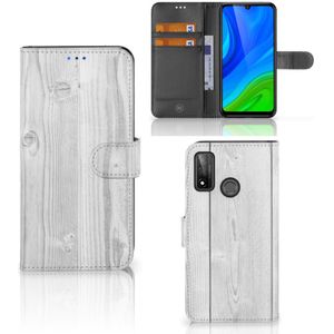 Huawei P Smart 2020 Book Style Case White Wood
