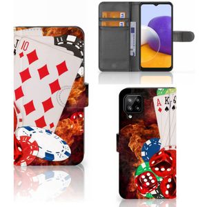 Samsung Galaxy A22 4G | M22 Wallet Case met Pasjes Casino