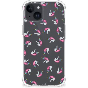 Doorzichtige Silicone Hoesje voor iPhone 15 Unicorns