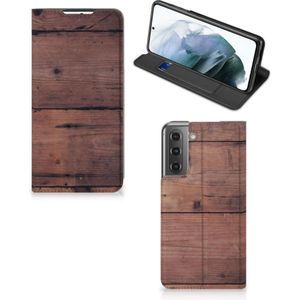 Samsung Galaxy S21 FE Book Wallet Case Old Wood