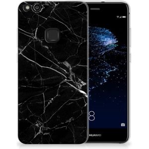 Huawei P10 Lite TPU Siliconen Hoesje Marmer Zwart - Origineel Cadeau Vader