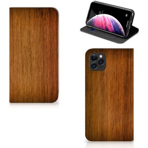 Apple iPhone 11 Pro Max Book Wallet Case Donker Hout