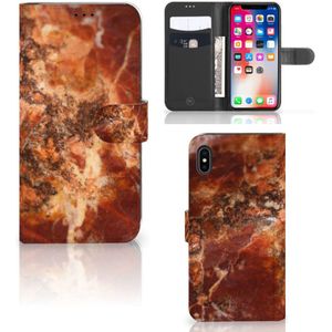 Apple iPhone Xs Max Bookcase Marmer Bruin