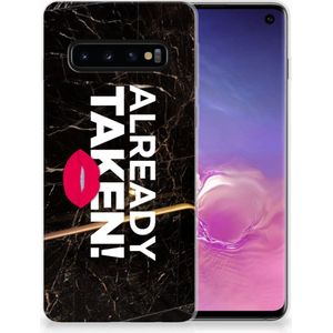 Samsung Galaxy S10 Siliconen hoesje met naam Already Taken Black