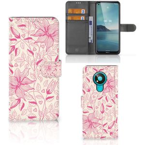 Nokia 3.4 Hoesje Pink Flowers