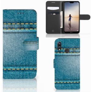 Huawei P20 Lite Wallet Case met Pasjes Jeans