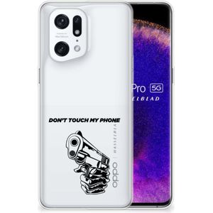 OPPO Find X5 Pro Silicone-hoesje Gun Don't Touch My Phone