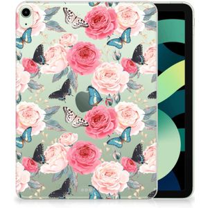 iPad Air (2020/2022) 10.9 inch Siliconen Hoesje Butterfly Roses