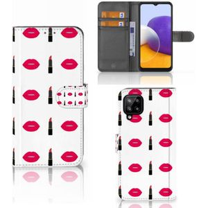 Samsung Galaxy A22 4G | M22 Telefoon Hoesje Lipstick Kiss