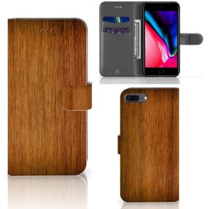 Apple iPhone 7 Plus | 8 Plus Book Style Case Donker Hout