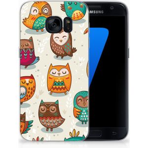 Samsung Galaxy S7 TPU Hoesje Vrolijke Uilen