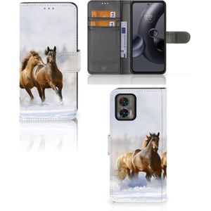 Motorola Edge 30 Neo Telefoonhoesje met Pasjes Paarden