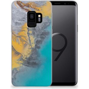 Samsung Galaxy S9 TPU Siliconen Hoesje Marble Blue Gold