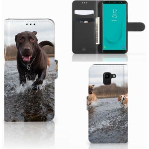 Samsung Galaxy J6 2018 Telefoonhoesje met Pasjes Honden Labrador