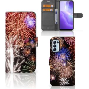 OPPO Find X3 Lite Wallet Case met Pasjes Vuurwerk