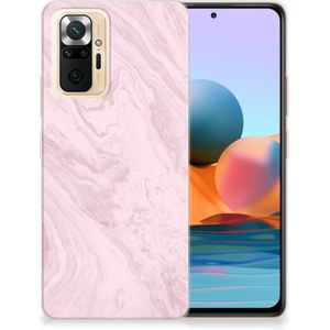 Xiaomi Redmi Note 10 Pro TPU Siliconen Hoesje Marble Pink - Origineel Cadeau Vriendin