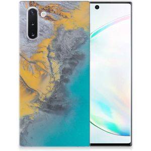 Samsung Galaxy Note 10 TPU Siliconen Hoesje Marble Blue Gold