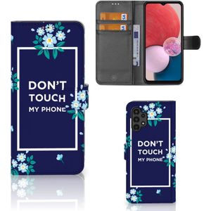 Samsung Galaxy A13 (4G) Portemonnee Hoesje Flowers Blue DTMP